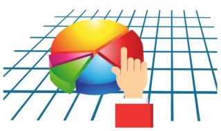 hand touching diagram on grid, drawing