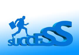 success career man ladder drawing