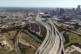 Aerial View of Urban Houston Highways