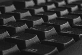 black computer buttons, close-up