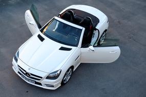 white Mercedes slk cabriolet