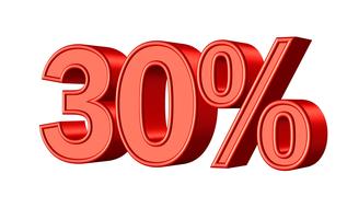 clipart of thirty 30 percent statistic money sign