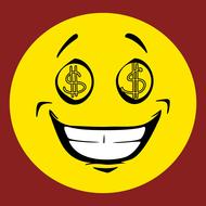 clipart of money dollar smiley emoticon