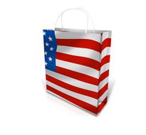 shopping bag in the colors of the American flag