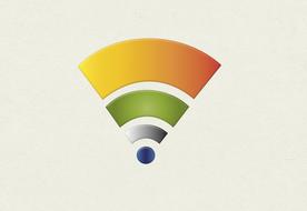 color wi-fi symbol on white background