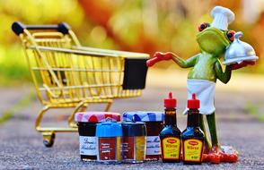 Shopping Cart Frog figure