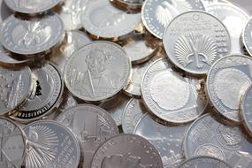 Silver Coins close-up