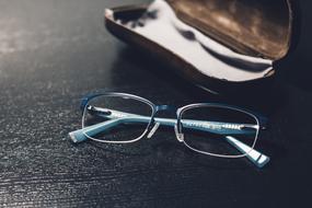 glasses and case on the table