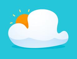 sun in white cloud as an illustration
