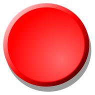 Circle, red button icon, with the shadow, at white background, clipart