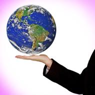 planet earth in hand as conceptual design