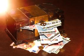 photo of a box filled with money