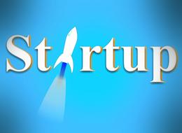 Starup logo on blue background