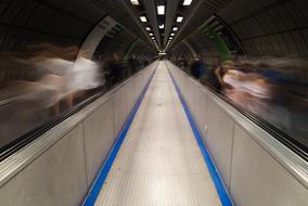 iron rails in the subway