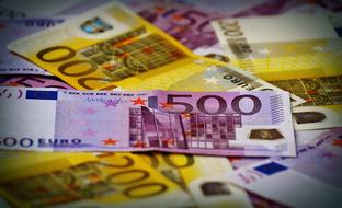 colorful euro banknotes close up