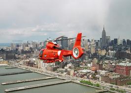 Helicopter at flight in Manhattan New York