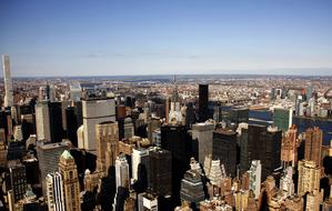 cityscape with skyscrapers in new york