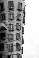 facade with Dancing Windows, black and white