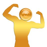 clipart of golden Bitcoin Strength