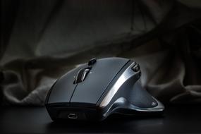 computer mouse on the black background