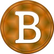 drawn golden bitcoin on white background