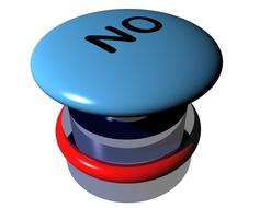 no, blue push-button, render