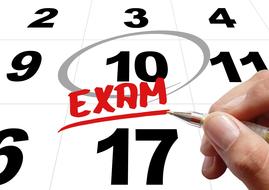 exam time on calendar