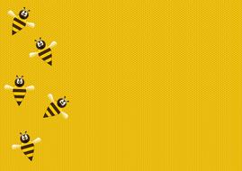 bees on yellow background