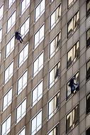 window cleaning of skyscraper