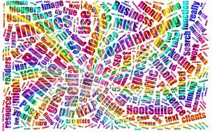 Colorful, rainbow social media words, on clipart