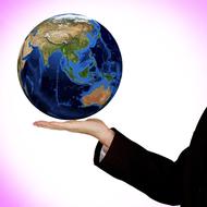 planet in hands as a concept