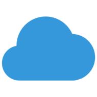 simple blue cloud, icon
