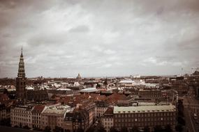 roof view of old city, Denmark, Copenhagen