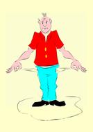 caricature man without money