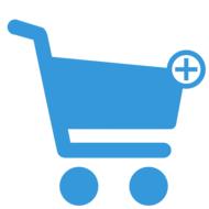 blue symbol shopping cart