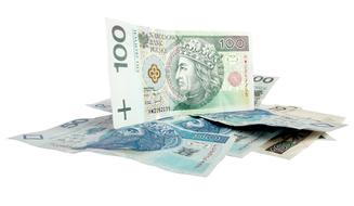 Polish money on white background