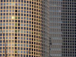 grey and golden facade, detail