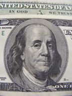 american president on dollar bill close up