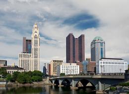 office skyscrapers over the bridge