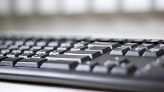 grey Keyboard of Computer close up