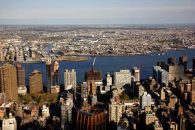 aerial view of New York Empire State Building Sky