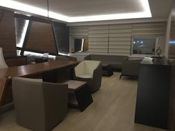 modern office design with armchairs