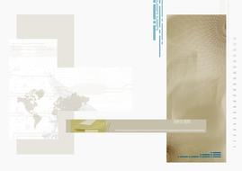 Colorful geometric world drawing in brochure