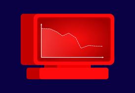 graph on tv screen as illustration
