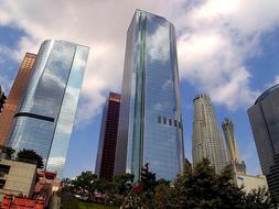 skyscrapers with mirrored facades in America