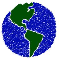 blue globe with green continents as an illustration