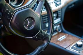 steering wheel of a Car Mercedes Cls