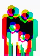 colorful family picrogram on white background
