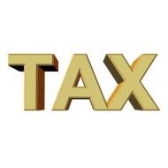 tax, golden 3d text