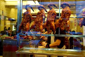 Roast Ducks in Chinese Restaurant
